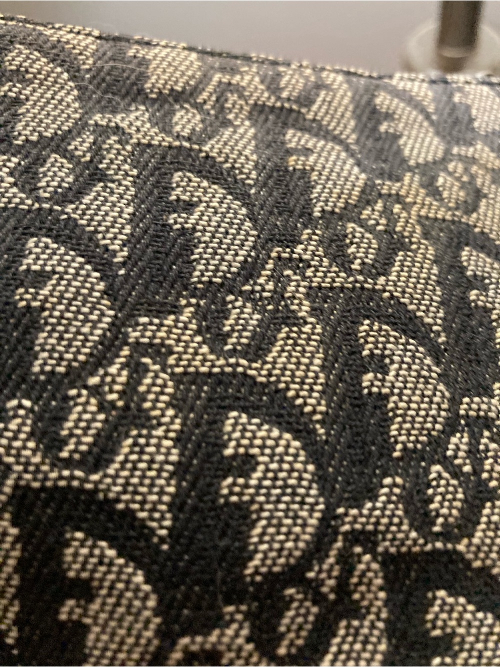 Dior Black and Beige Monogram Jacquard Shoulder Bag - Picture 10 of 11
